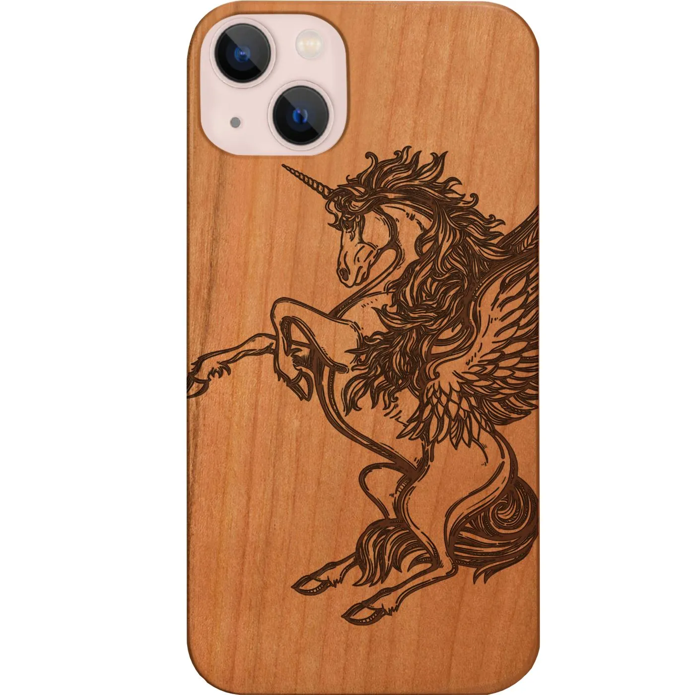 Unicorn 2 - Engraved Phone Case Minimal Feature Clear Surface