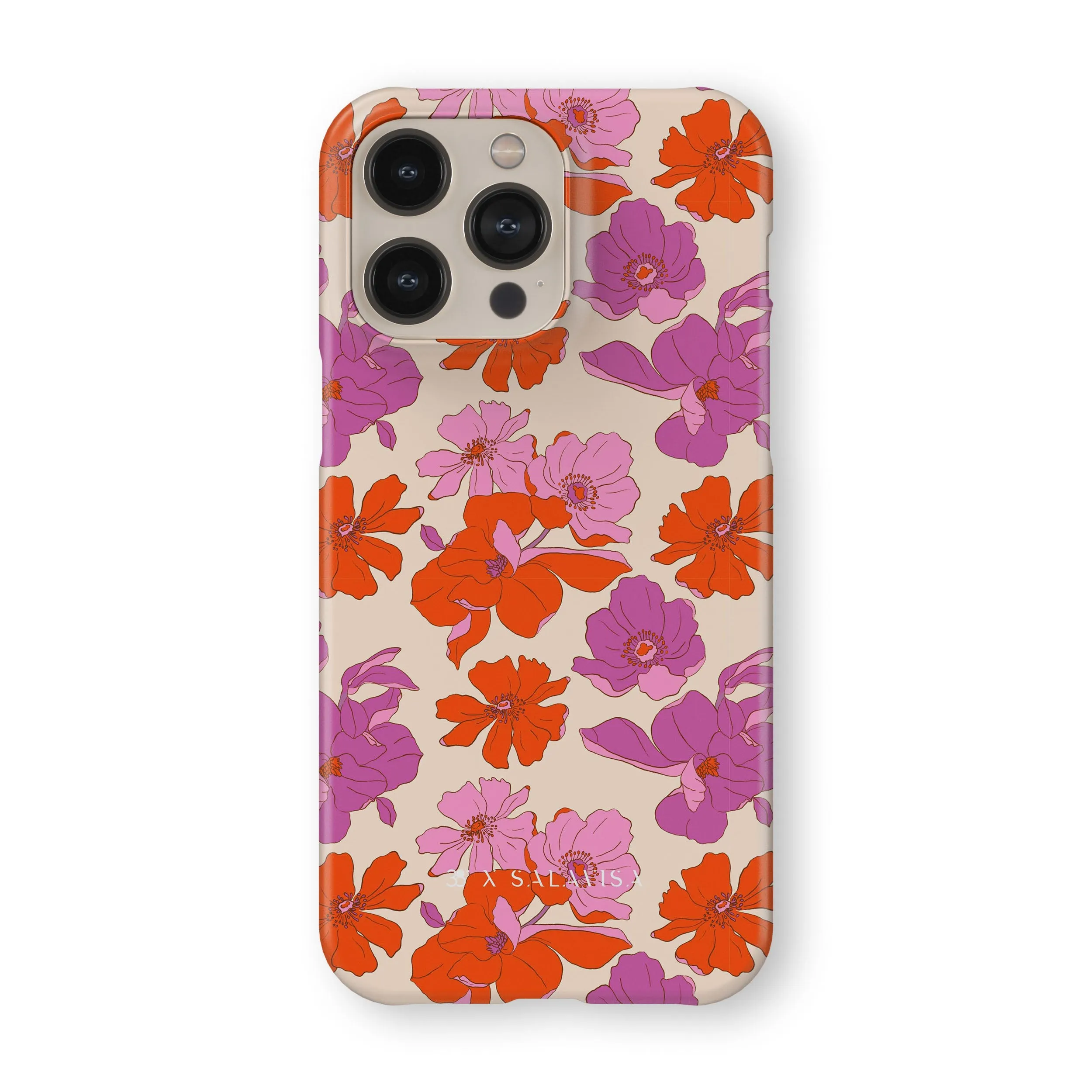 Stylish Look Matte Design Texture Begonia Phone Case