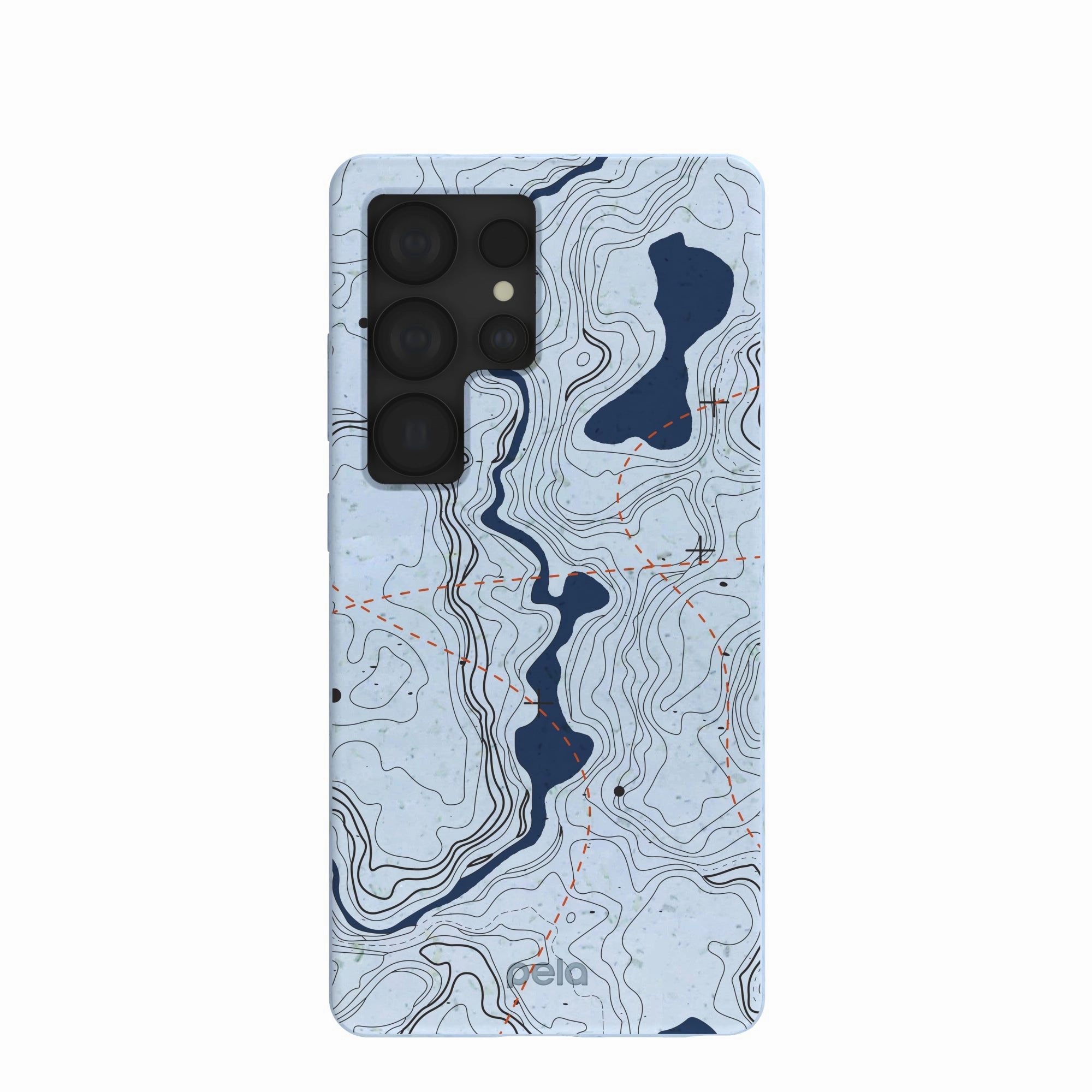 Powder Blue Contour Lines Samsung Galaxy S25 Ultra Case Ergonomic Texture Flexible Detail Design