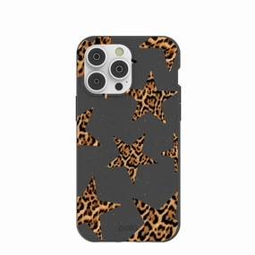 Black Jaguar Stars iPhone 14 Pro Max Case Modern Finish Hard Plastic