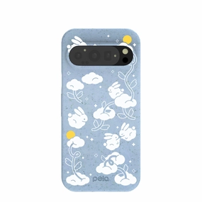 Powder Blue Fluffy Flower Google Pixel 9/9 Pro Case Comfort Fit Edge