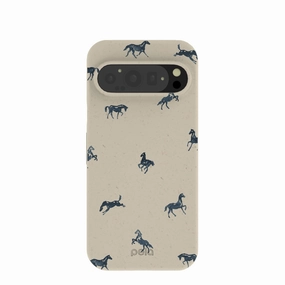 Sleek Guard Metal Texture London Fog Mini Horses Google Pixel 9/9 Pro Case