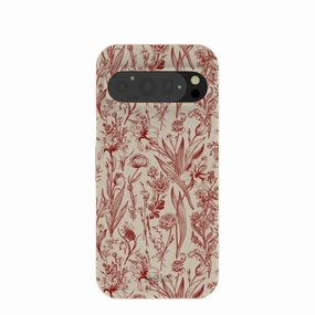 London Fog Crimson Bouquet Google Pixel 9/9 Pro Case Minimal Detail Lightweight Feel