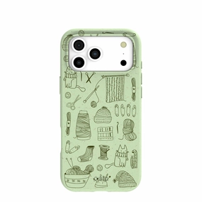 Sage Green Knit Nook iPhone 17 Pro Max Case Flexible Shell