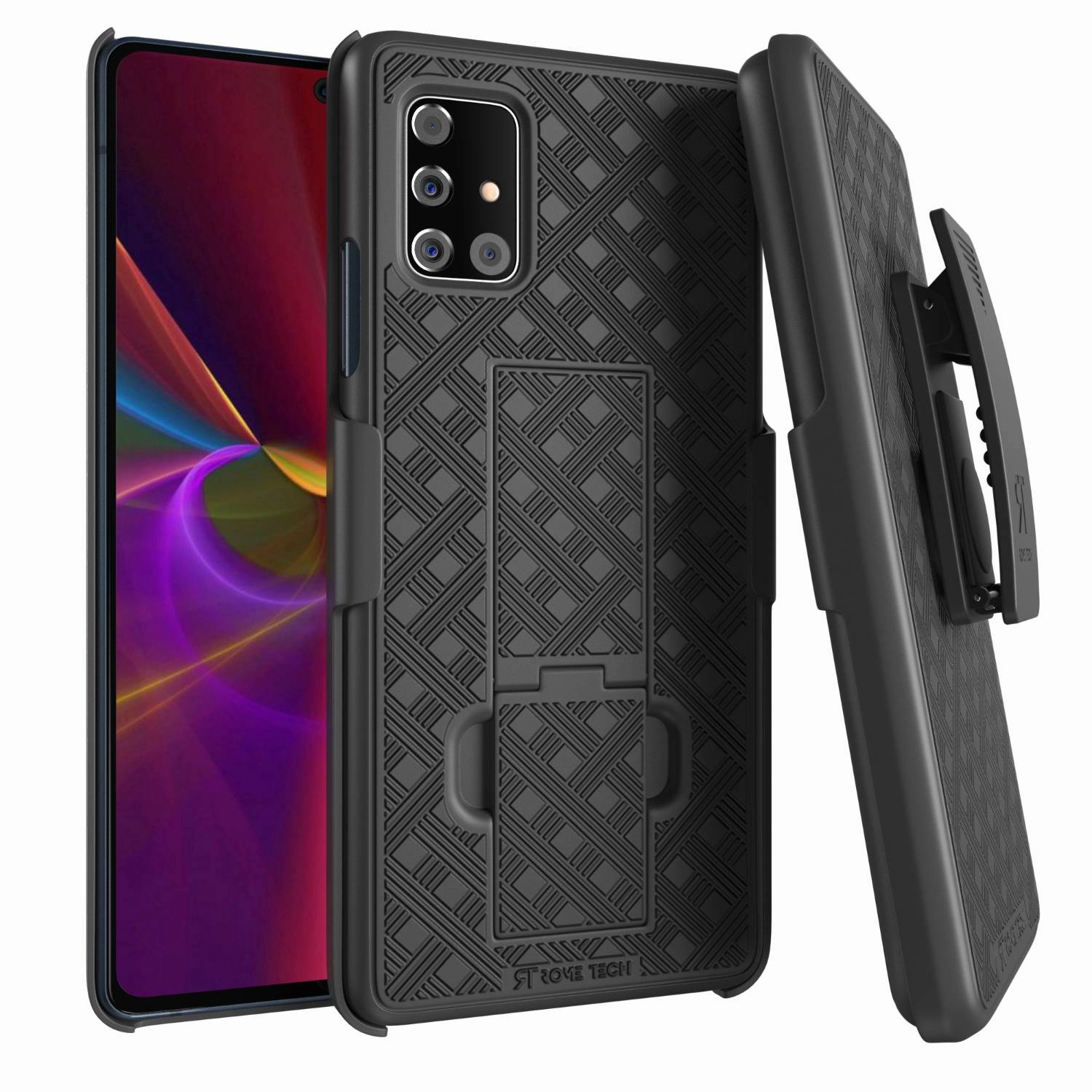 Shockproof Frame Gloss Finish Samsung Galaxy A71 5G UW [Verizon Only] Belt Clip Holster Phone Case