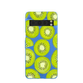 Electric Blue Kiwi Slices Google Pixel 8 Pro Case Shock absorption Rugged Build Texture