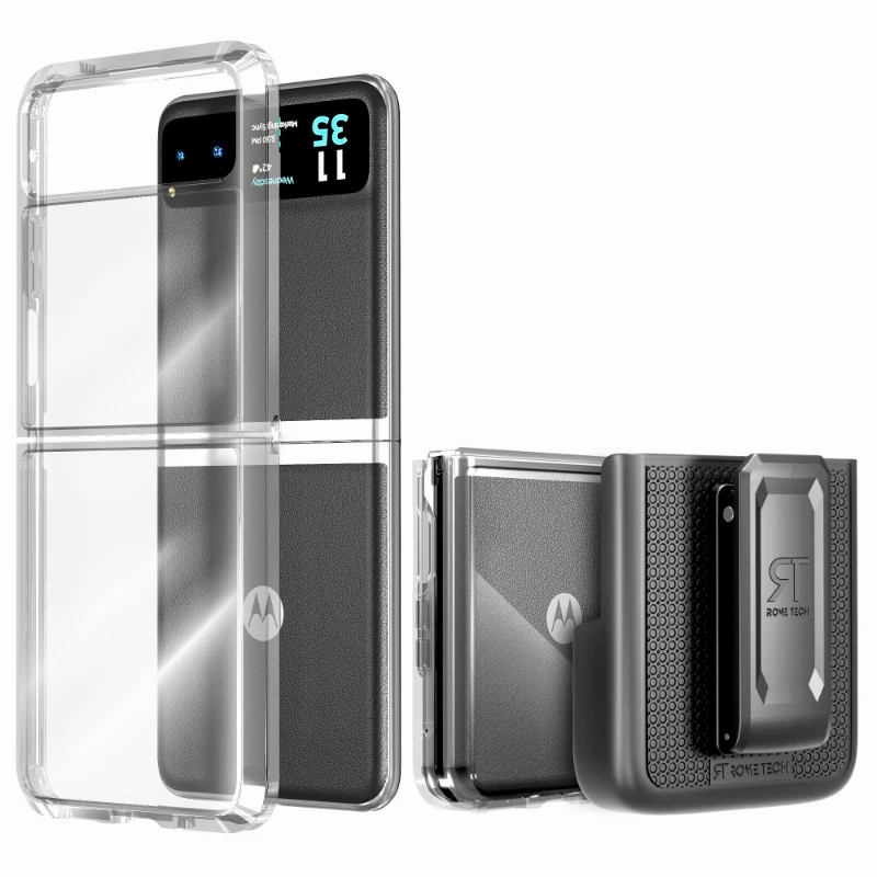 Light Edge Heat dissipation Motorola Razr 40 / Razr (2023)  Hybrid Shockproof Clear Slim Acrylic Case Cover Flexible Hinge Rib