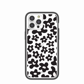 Clear Floral Wall iPhone 14 Pro Max Case With Black Ridge Stylish Look Clear Edge