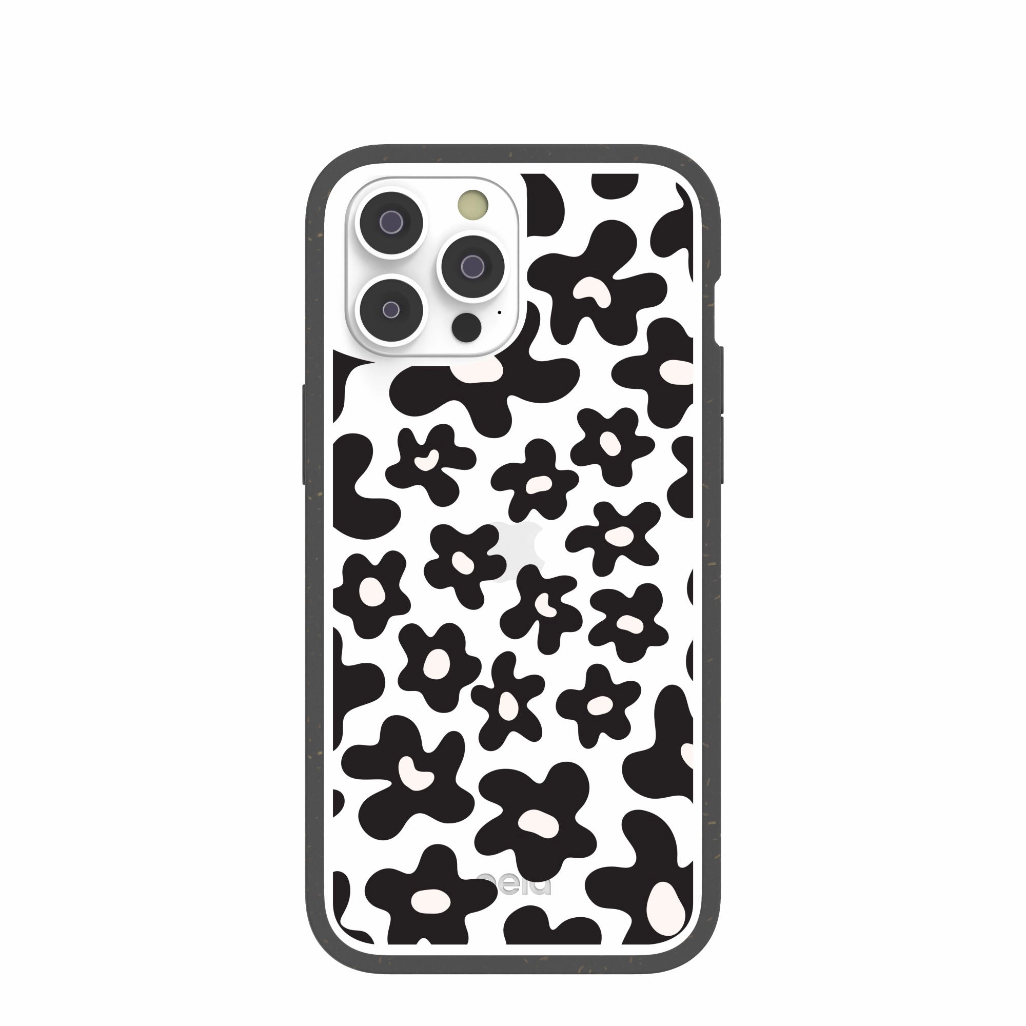 Clear Floral Wall iPhone 14 Pro Max Case With Black Ridge Stylish Look Clear Edge