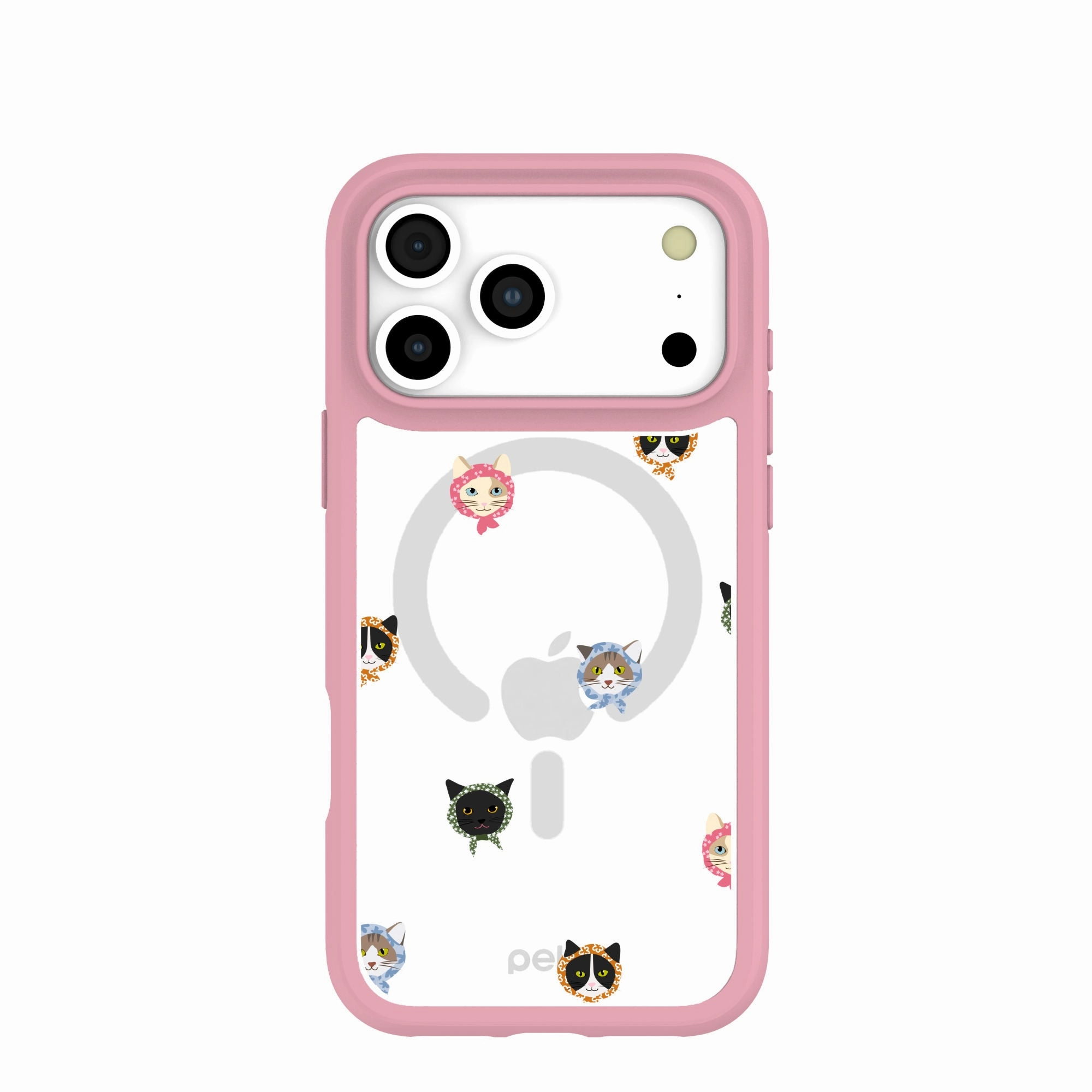 Durable Look Clear Cat Couture iPhone 17 Pro Max Case With Petal Pink Ridge (MagSafe included)