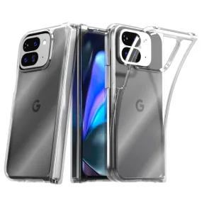 Reusable Material Smooth Fit Google Pixel 9 Pro Fold (2024) Hybrid Shockproof Clear Slim Acrylic Case Cover Flexible Hinge Rib