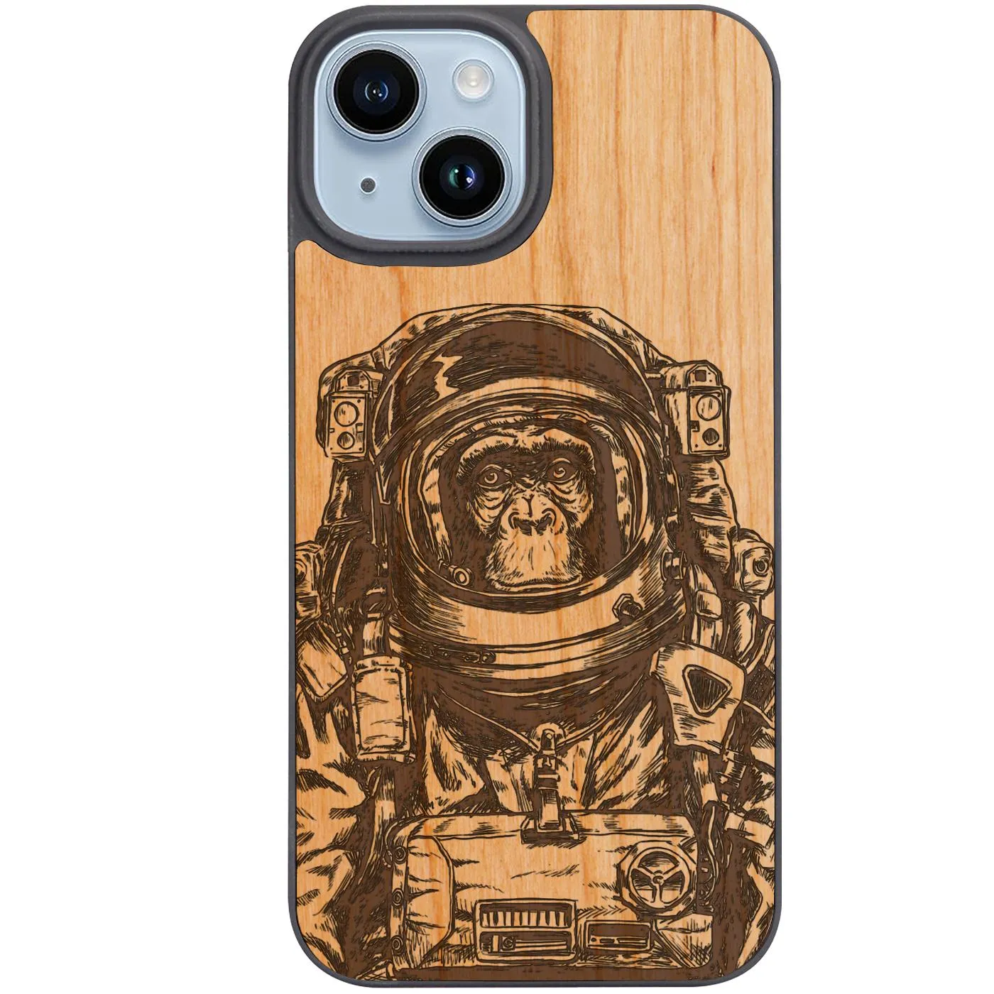 Astronaut Monkey - Engraved Phone Case Artistic Design Matte Feel Texture
