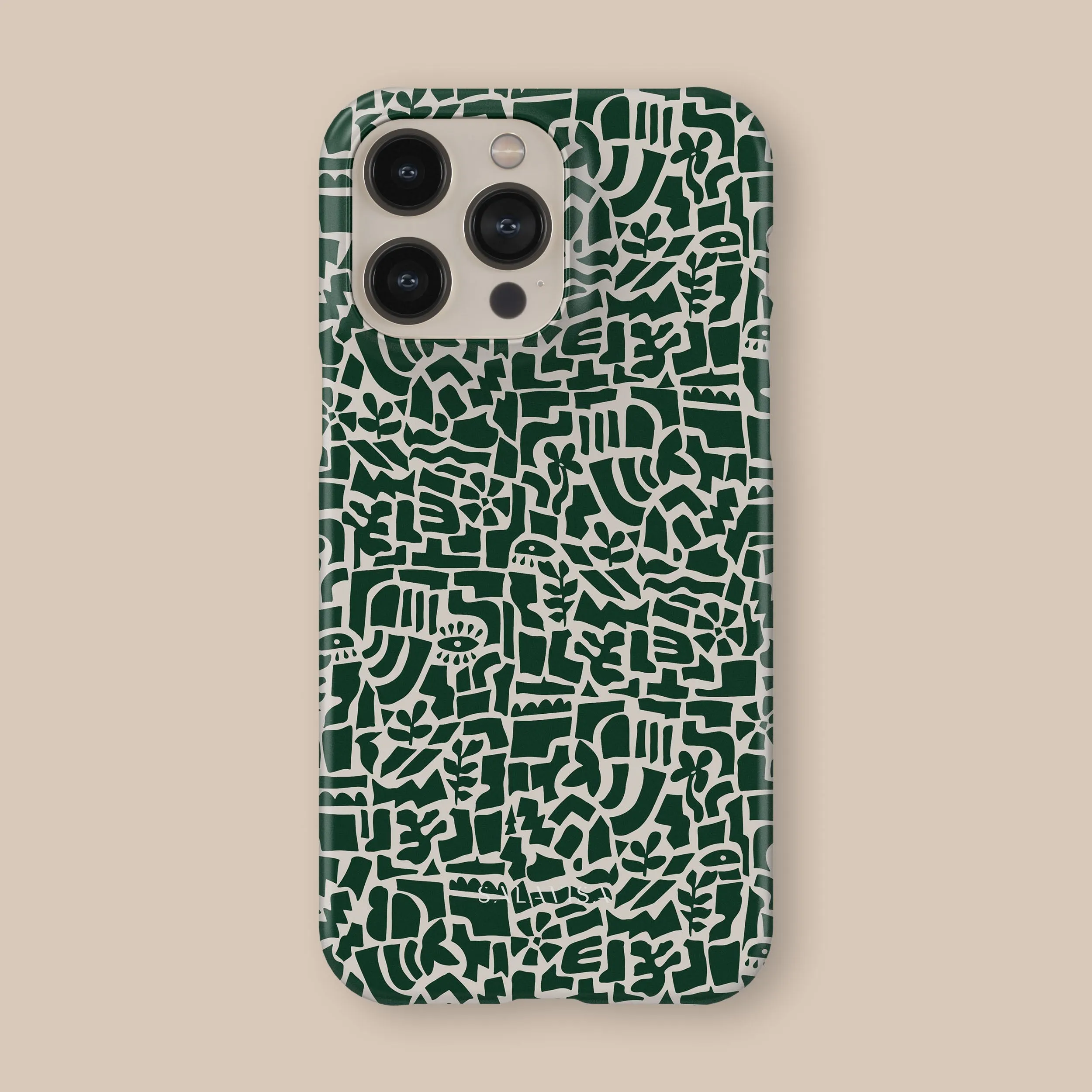 Green Maze Phone Case Cushioned Edge