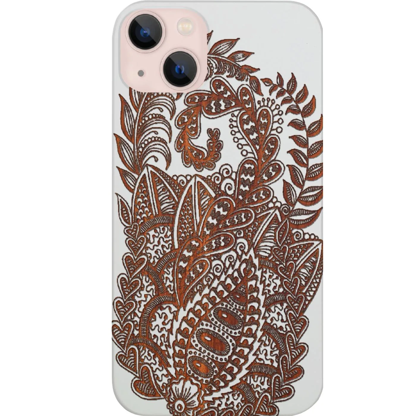 Rugged Texture Design elegant design Mandala Leaves 2  - Engraved Phone Case