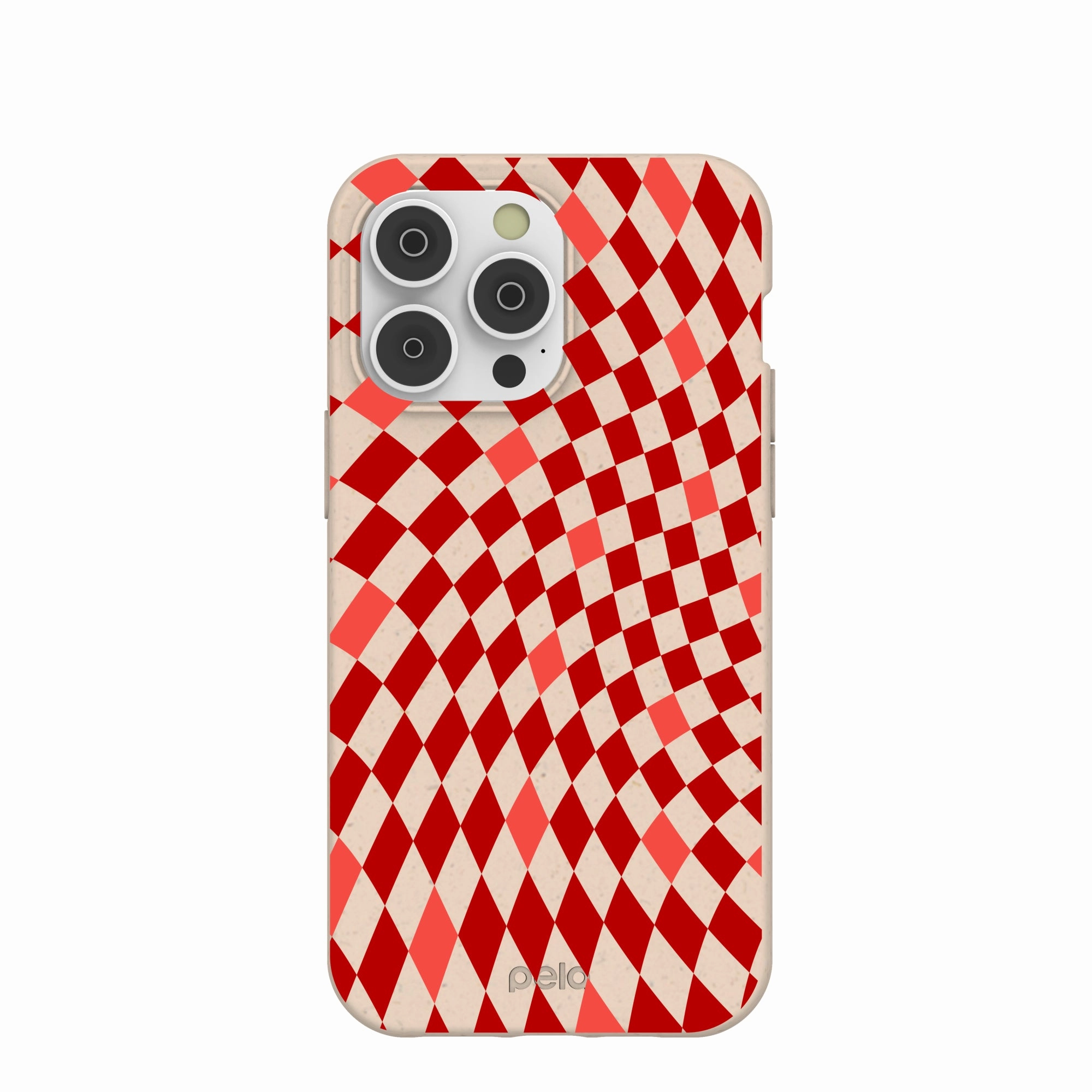 Seashell Red Checks iPhone 14 Pro Max Case Premium Touch