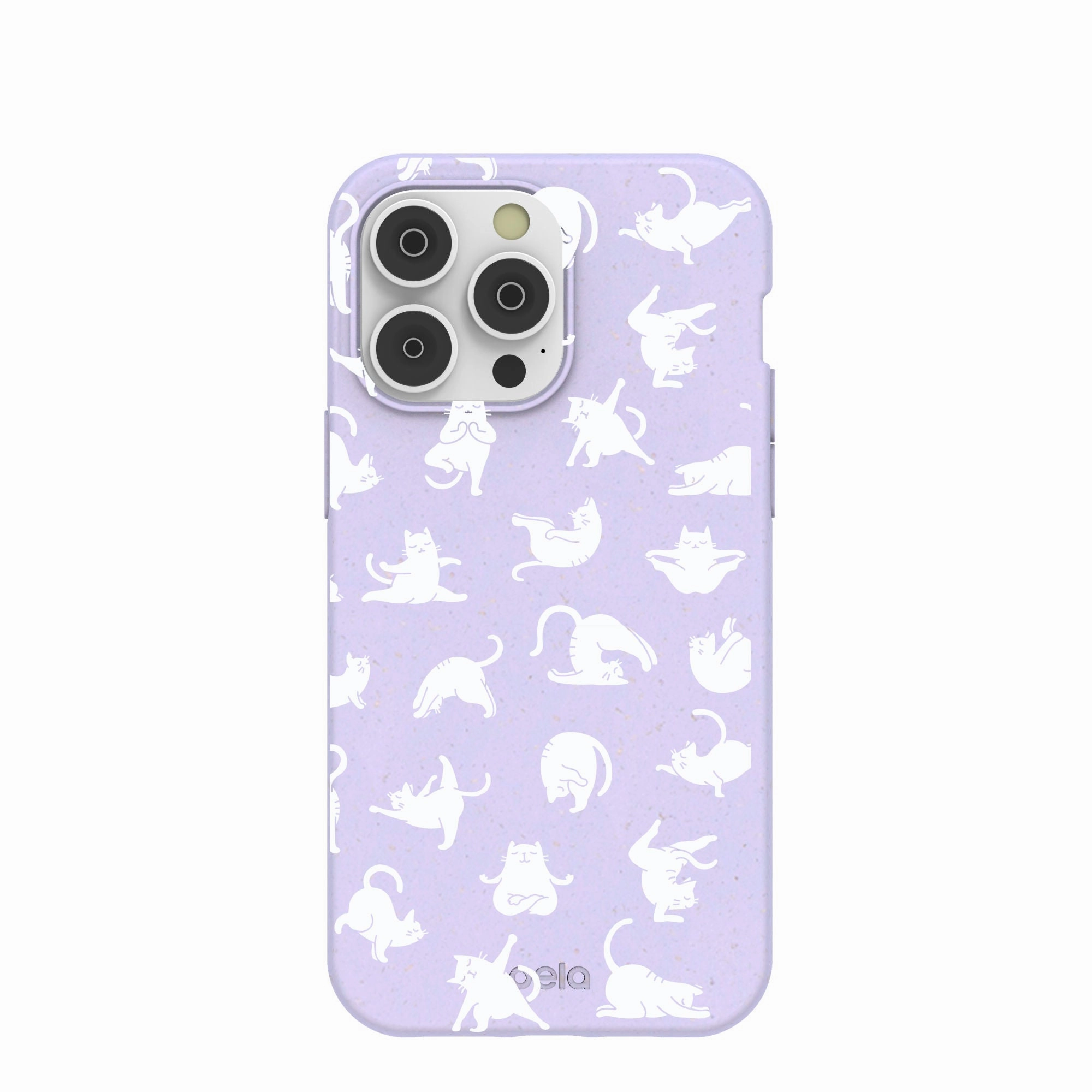 Minimal Frame Lavender Yoga Cat iPhone 14 Pro Max Case