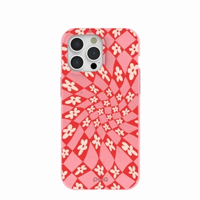 Bubblegum Pink Funky Fleurs iPhone 15 Pro Max Case Soft Edge Vibrant Colors