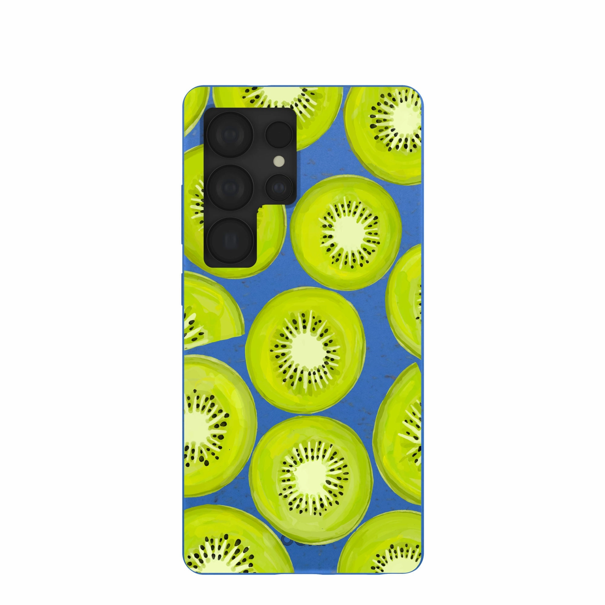 Soft Layered Design Transparent Look Electric Blue Kiwi Slices Samsung Galaxy S25 Ultra Case