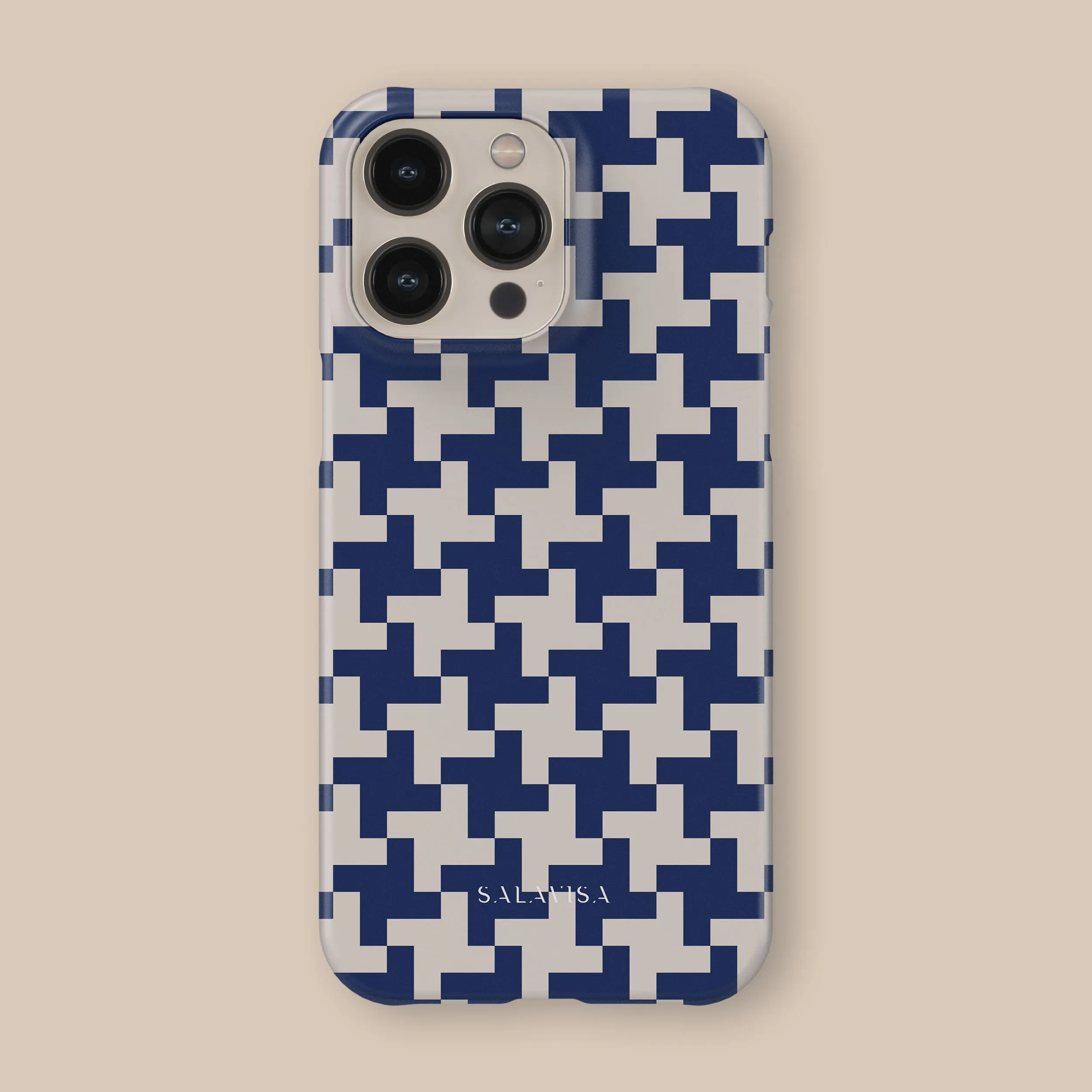 Blue Glen Plaid Phone Case Heat resistant Hybrid Finish Texture