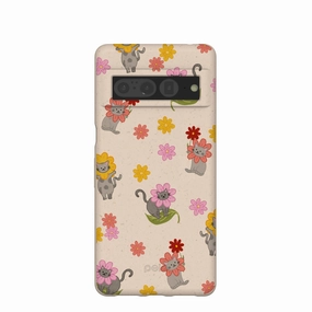 Seashell Flower Cats Google Pixel 7 Pro Case Tough Grip