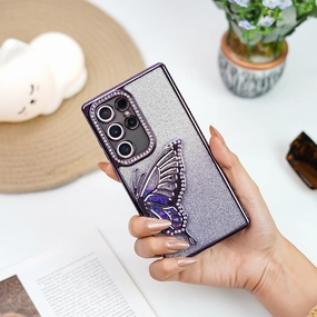 Glamorous Rhinestone Butterfly Glitter Case - Samsung Smooth Design Creative Design