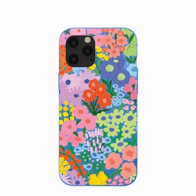 Electric Blue Painted Garden iPhone 12 Pro Max Case Protective Look