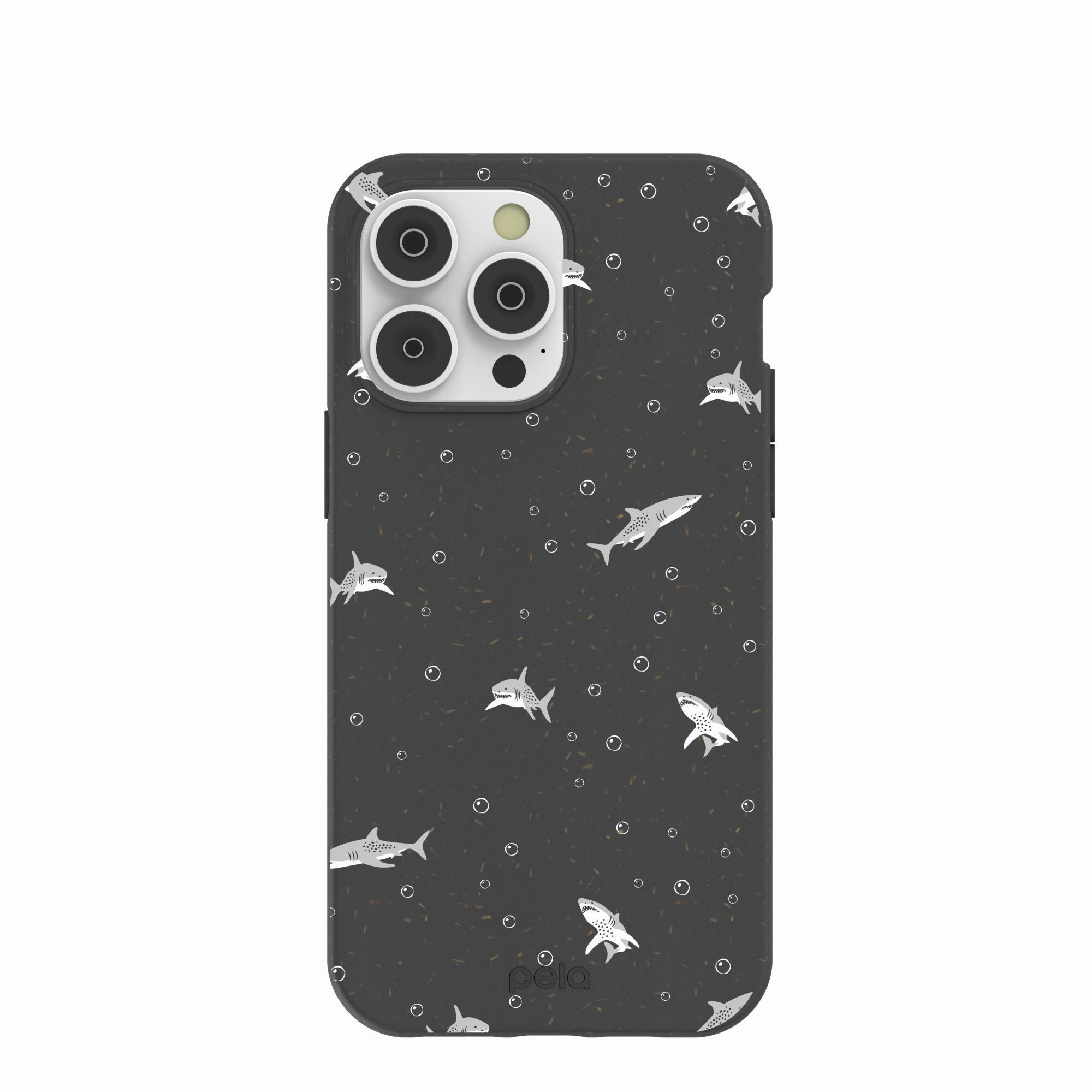 Black Lil Sharks iPhone 14 Pro Max Case Urban Minimalism Matte Surface Design