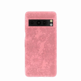 Comfort grip design Clear View Bubblegum Pink Flora Google Pixel 8 Pro Case