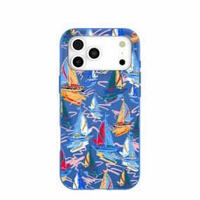 Electric Blue Dockside Dreams iPhone 17 Pro Max Case Lightweight Frame