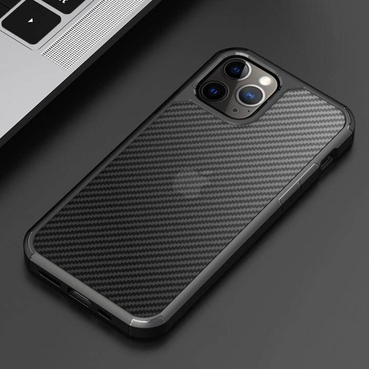 Shock absorption Protective Frame Design Opaque Matte Carbon Fiber TPU Armor Case - iPhone