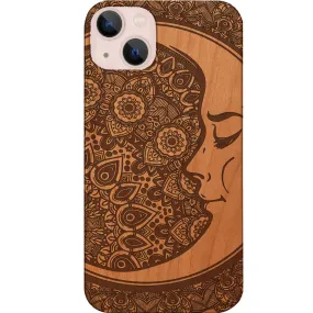 Light Protection Matte Texture Design Moon Mandala - Engraved Phone Case