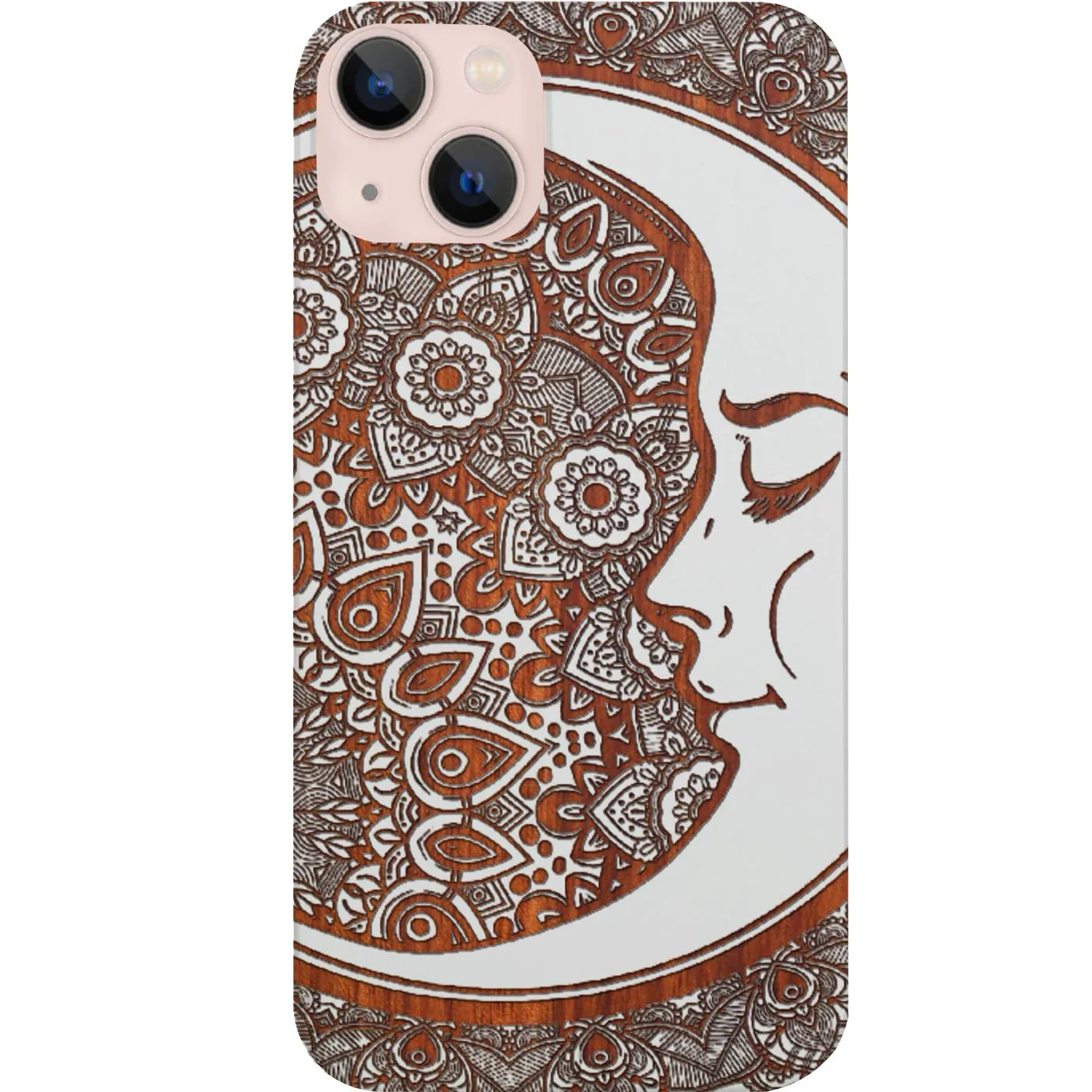 Scratchproof Surface Lightweight Grip Moon Mandala - Engraved Phone Case