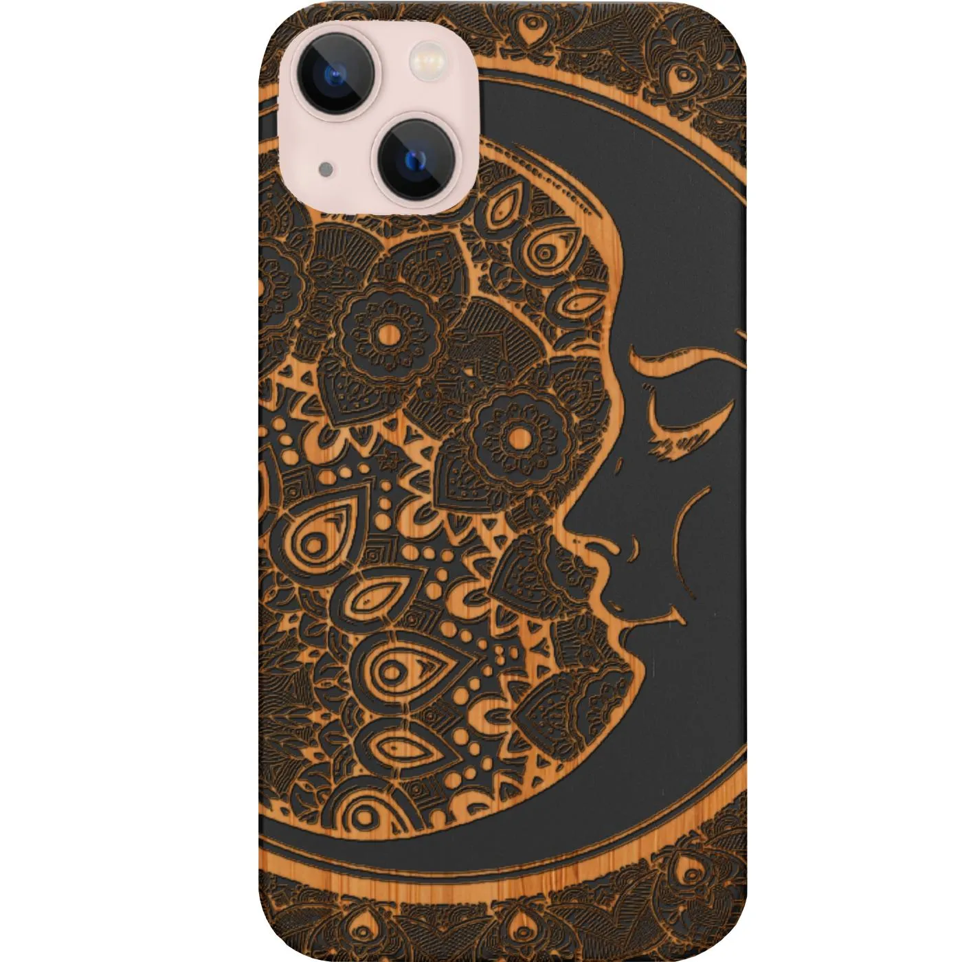 Premium Texture Design Moon Mandala - Engraved Phone Case