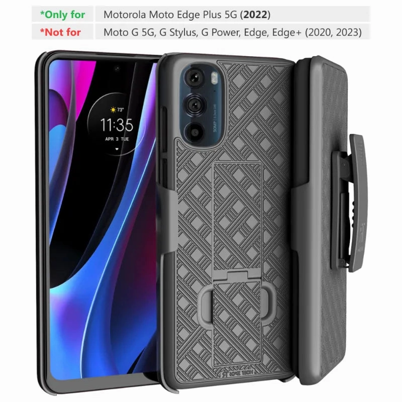 Motorola Moto Edge Plus 5G (2022) Belt Clip Holster Phone Case Luxury Accent Grip Control