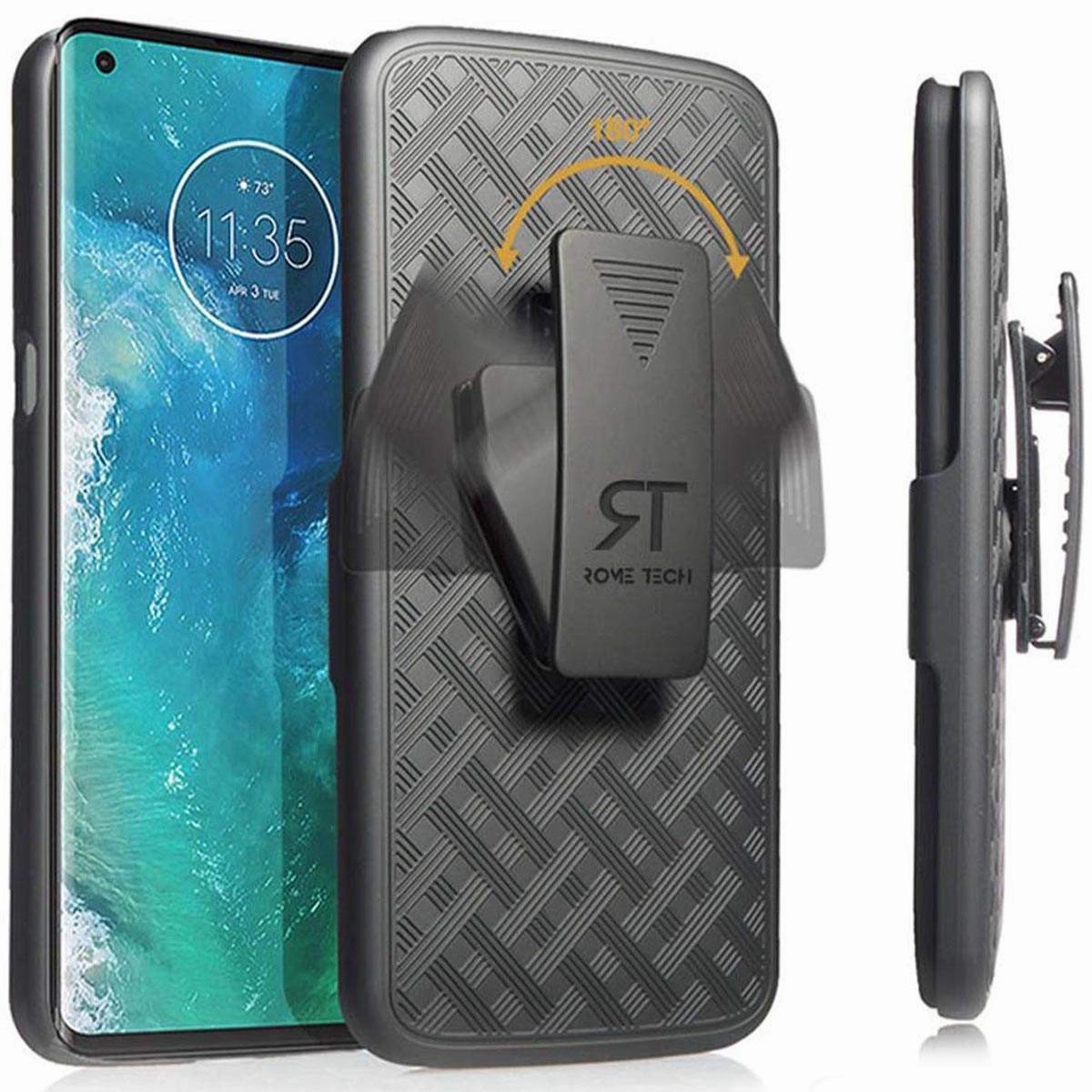 Rugged Protection Protective Structure Motorola Moto Edge Plus 6.7" (2020) Belt Clip Holster Phone Case