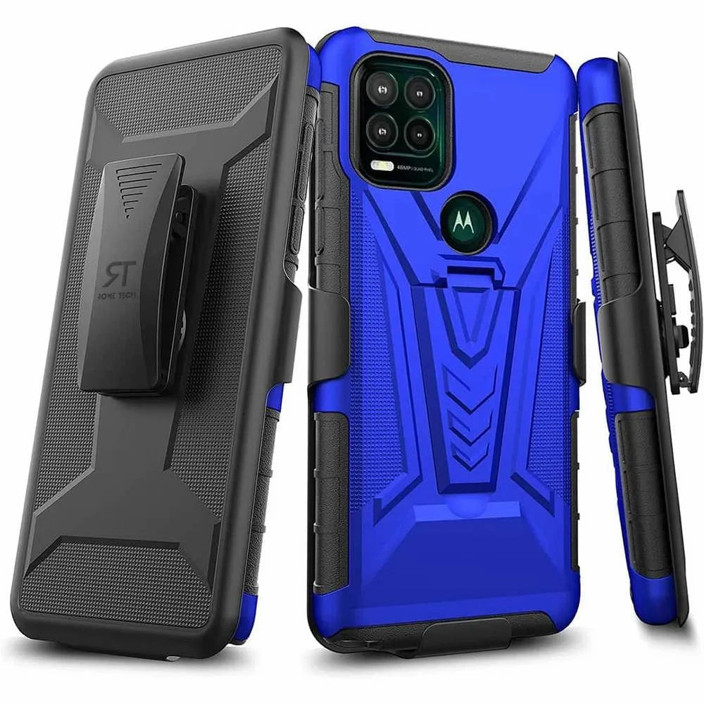 Motorola Moto Edge S (2021) Dual-Layer Holster Case with Kickstand Portable Grip