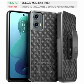 Gloss Texture Creative Artwork Motorola Moto G 5G (2024) Belt Clip Holster Phone Case