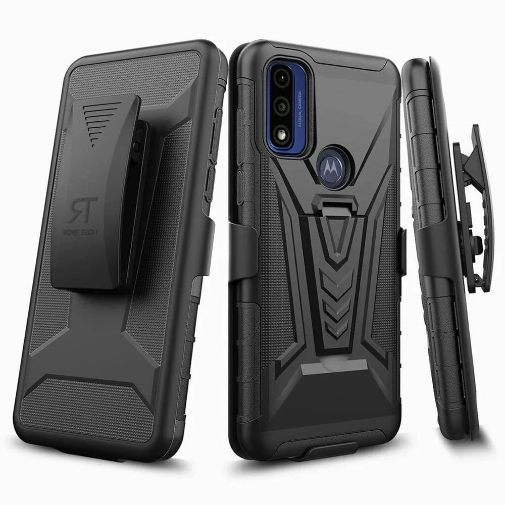 Protective Form Texture Motorola Moto G Pure Rome Tech Dual-Layer Holster Case with Kickstand