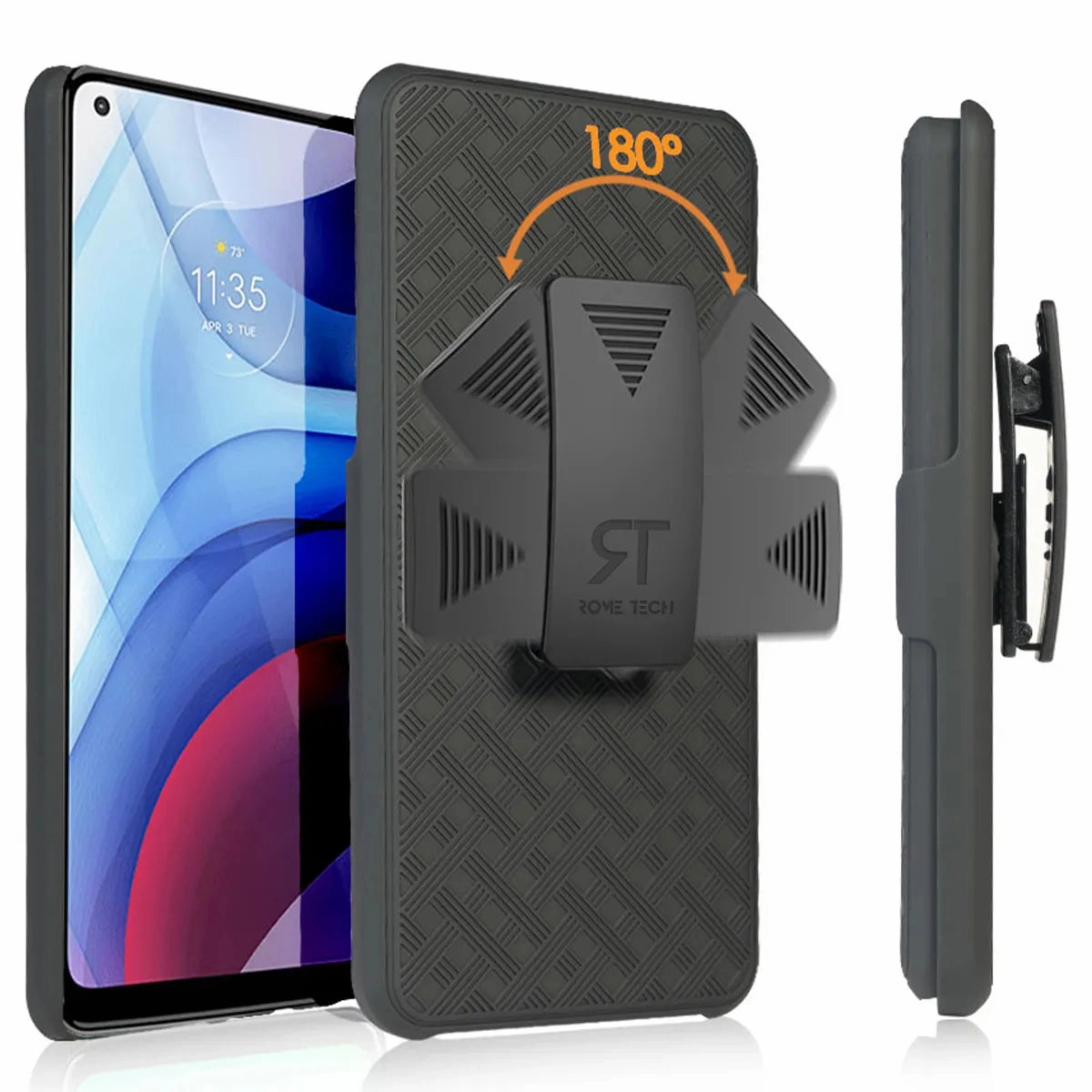 Shock Absorption Layer Motorola Moto G Stylus (2021) Belt Clip Holster Phone Case