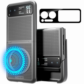 Durable Frame Protective Craft Motorola Razr (2023) Belt Clip Holster Phone Case with Magsafe   Front Glass Screen Protector