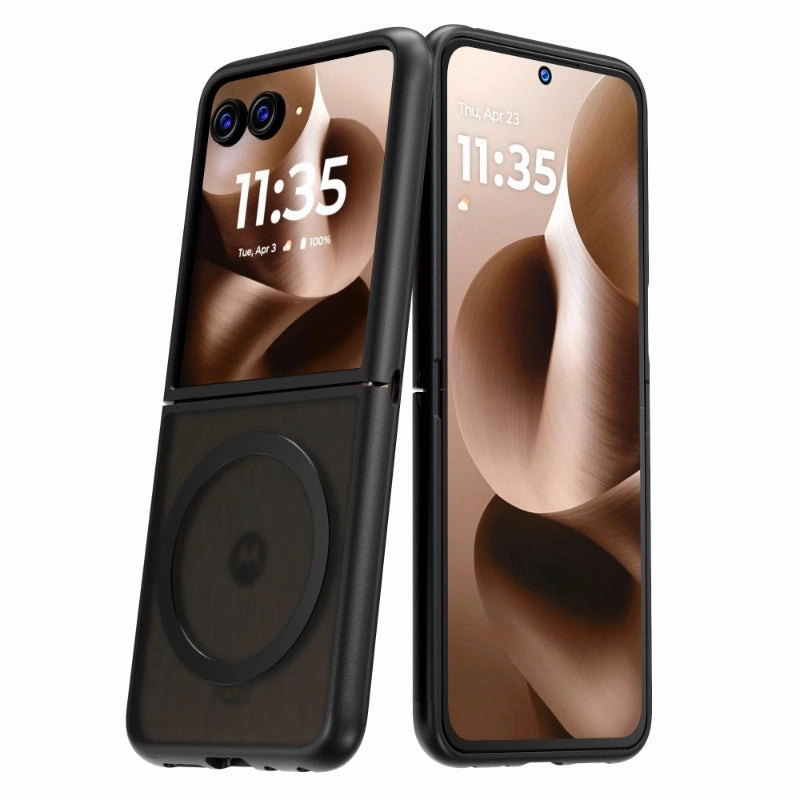 Motorola Razr 60 Plus (2025) Hybrid Shockproof Clear Slim Acrylic Case Cover Flexible Hinge Rib with MagSafe Minimal Feature