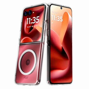 Vibrant pattern Motorola Razr 60 Ultra (2025) Hybrid Shockproof Clear Slim Acrylic Case Cover Flexible Hinge Rib with MagSafe