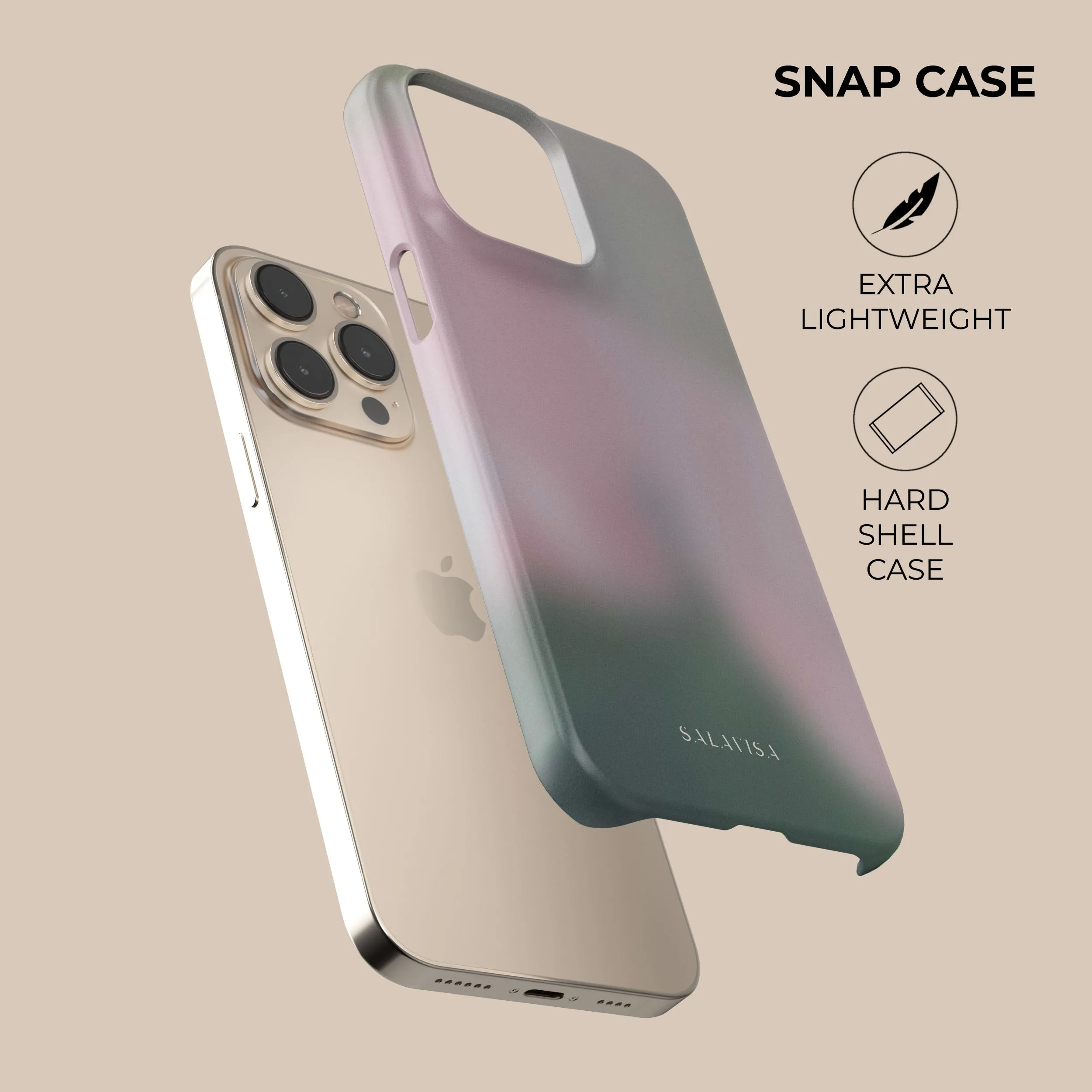 Hybrid Grip Finish Smooth Pattern Design Muted Rose Phone Case