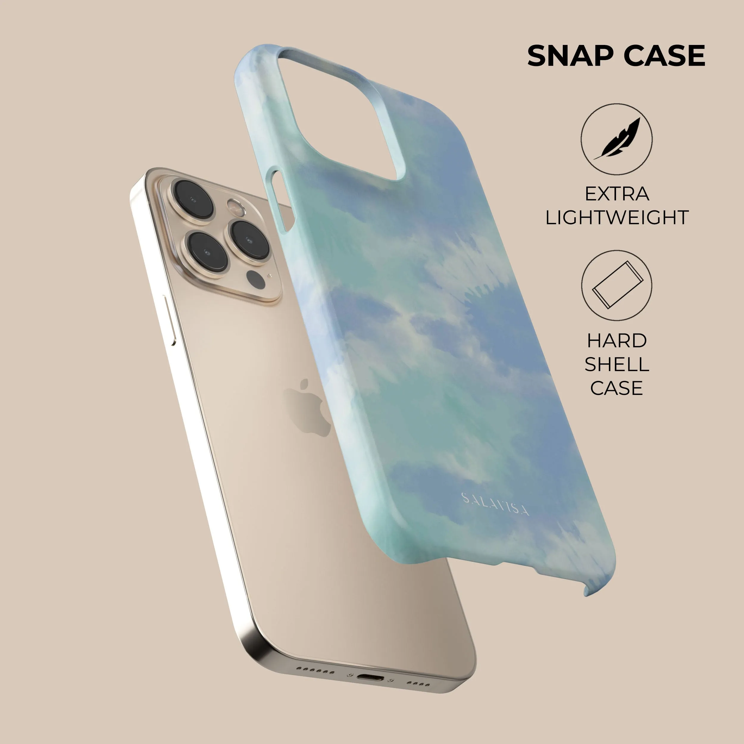 Classic Design Smooth Coating Ocean Green Tie Dye Phone Case