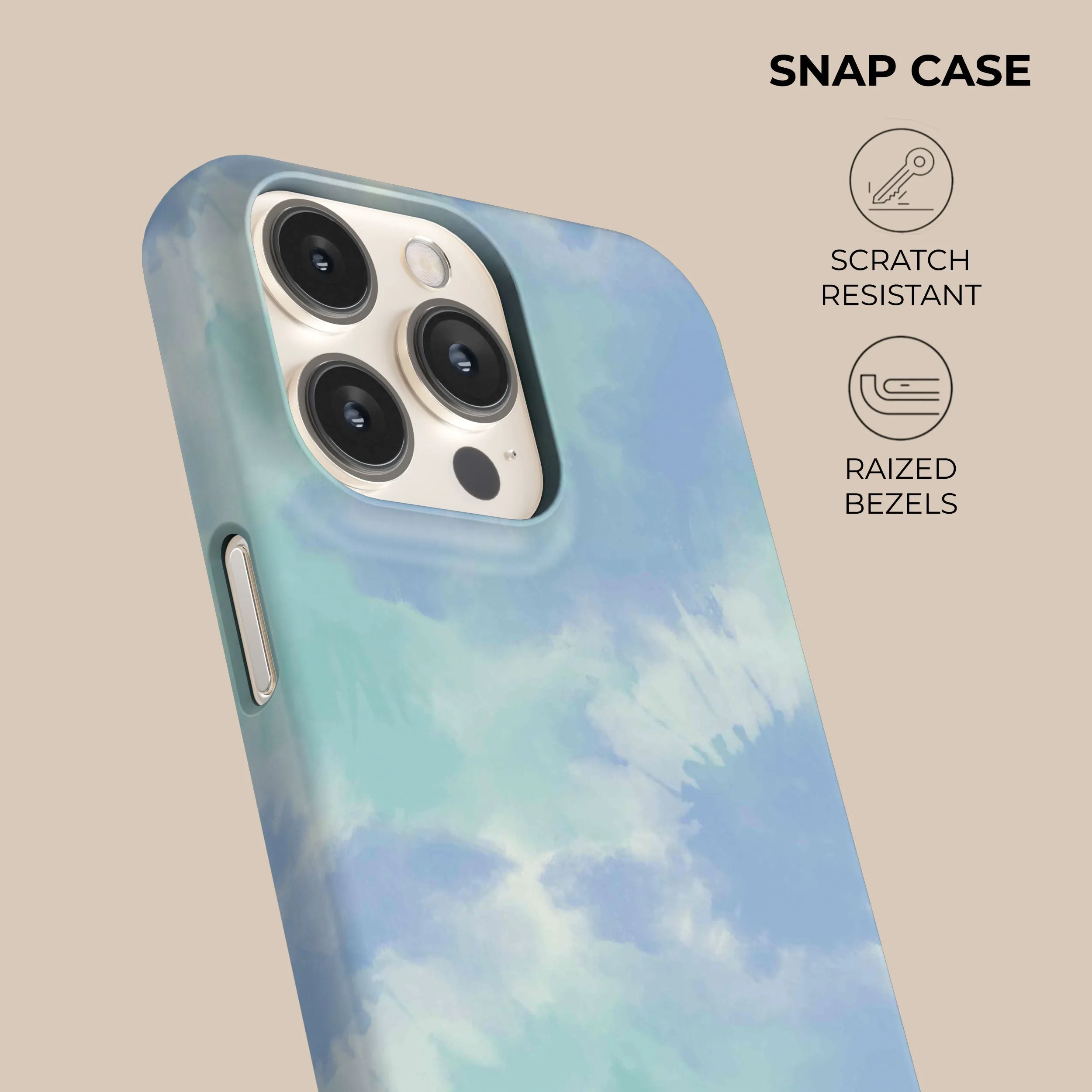 Ocean Green Tie Dye Phone Case Grip Texture