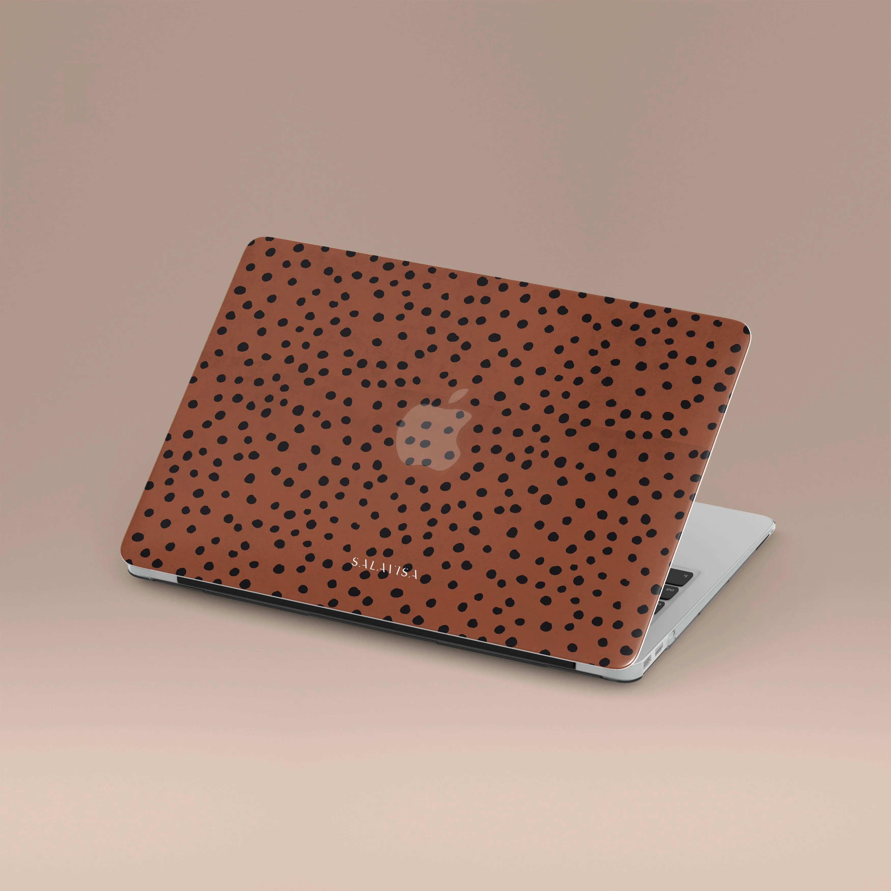 Textured Grip Orange Polka Dots MacBook Case