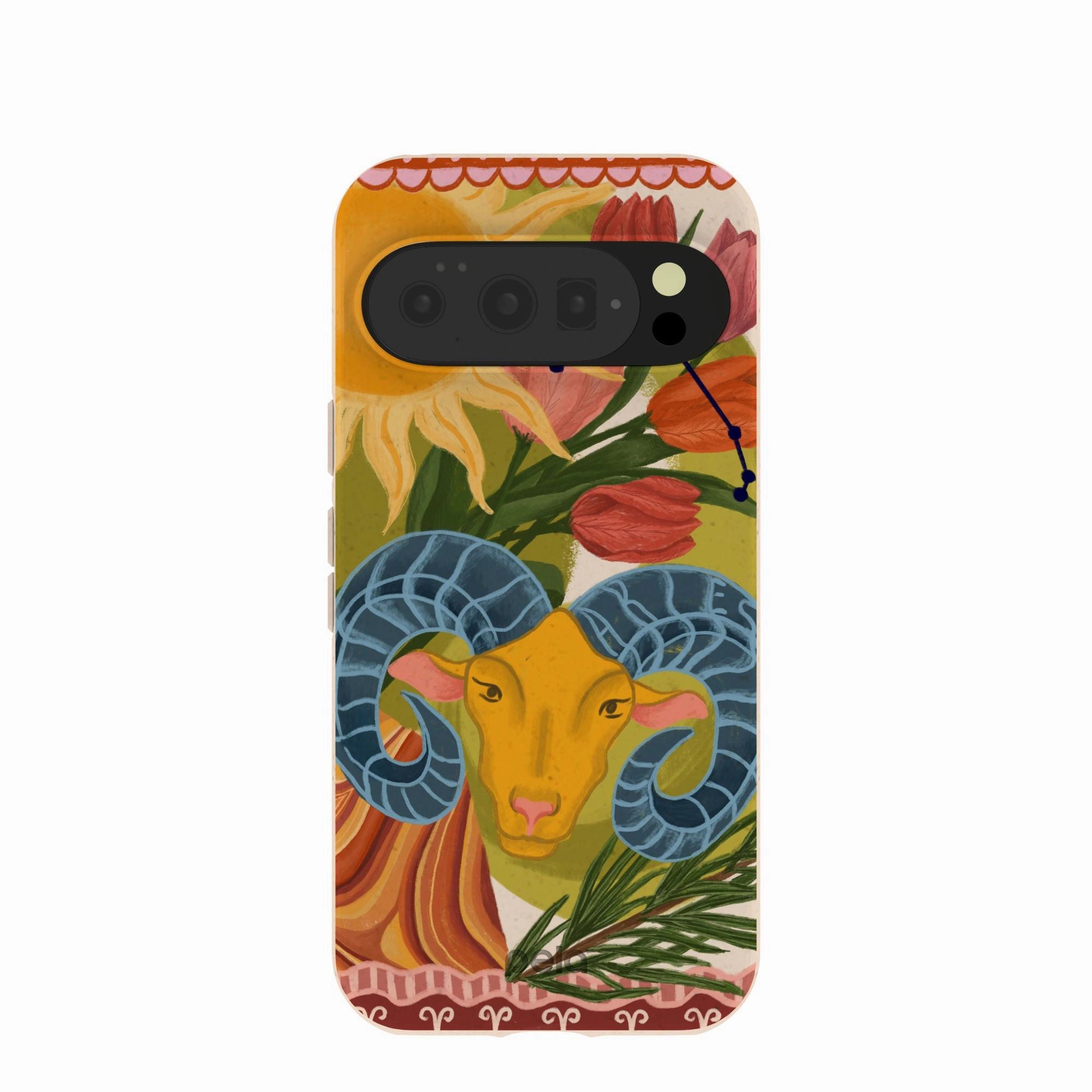 Seashell Aries Ram Google Pixel 10/10 Pro Case Hybrid Grip Finish everyday elegance