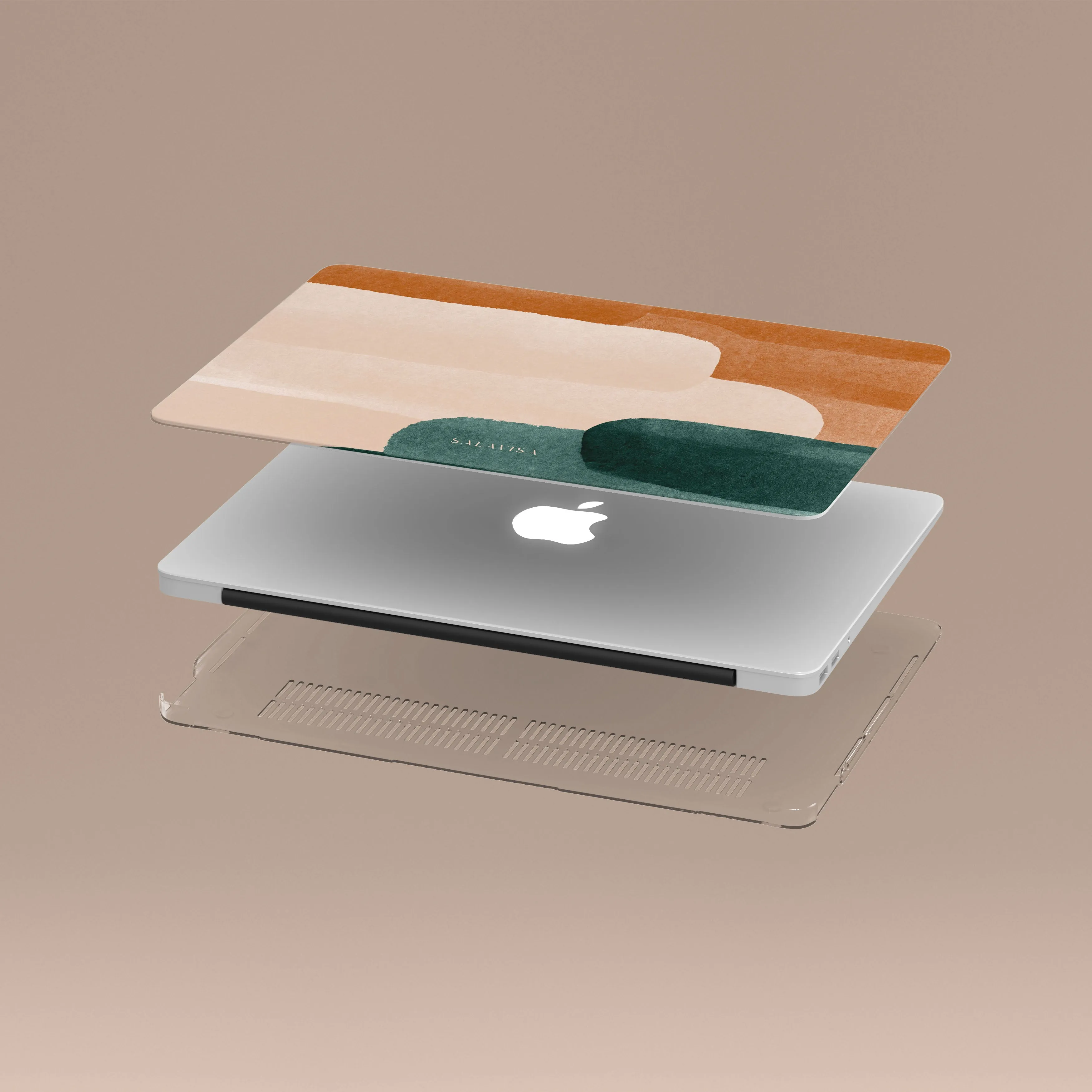 Minimal Frame Pink & Forest Green Luxe MacBook Case