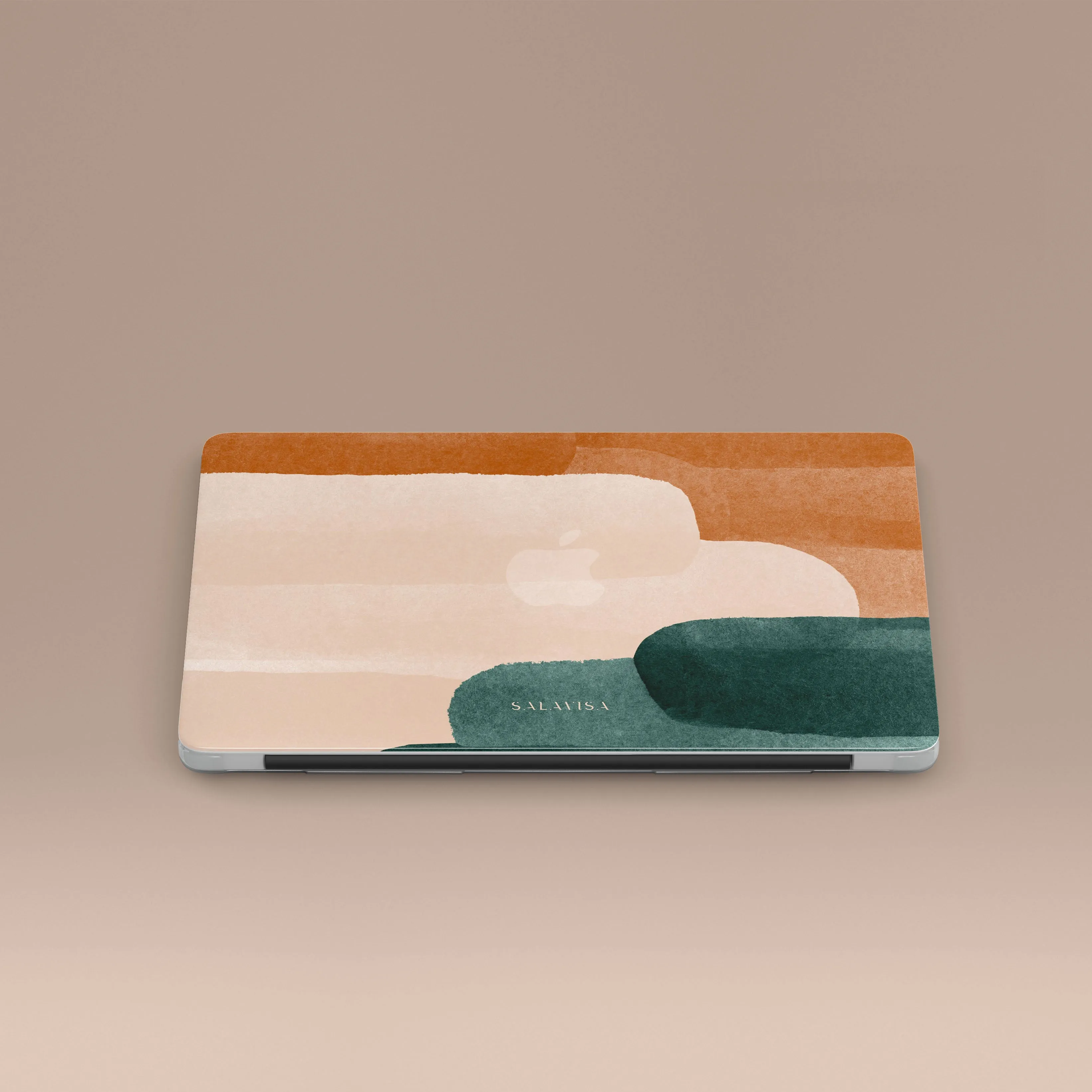 Pink & Forest Green Luxe MacBook Case Durable Grip Comfort Padding