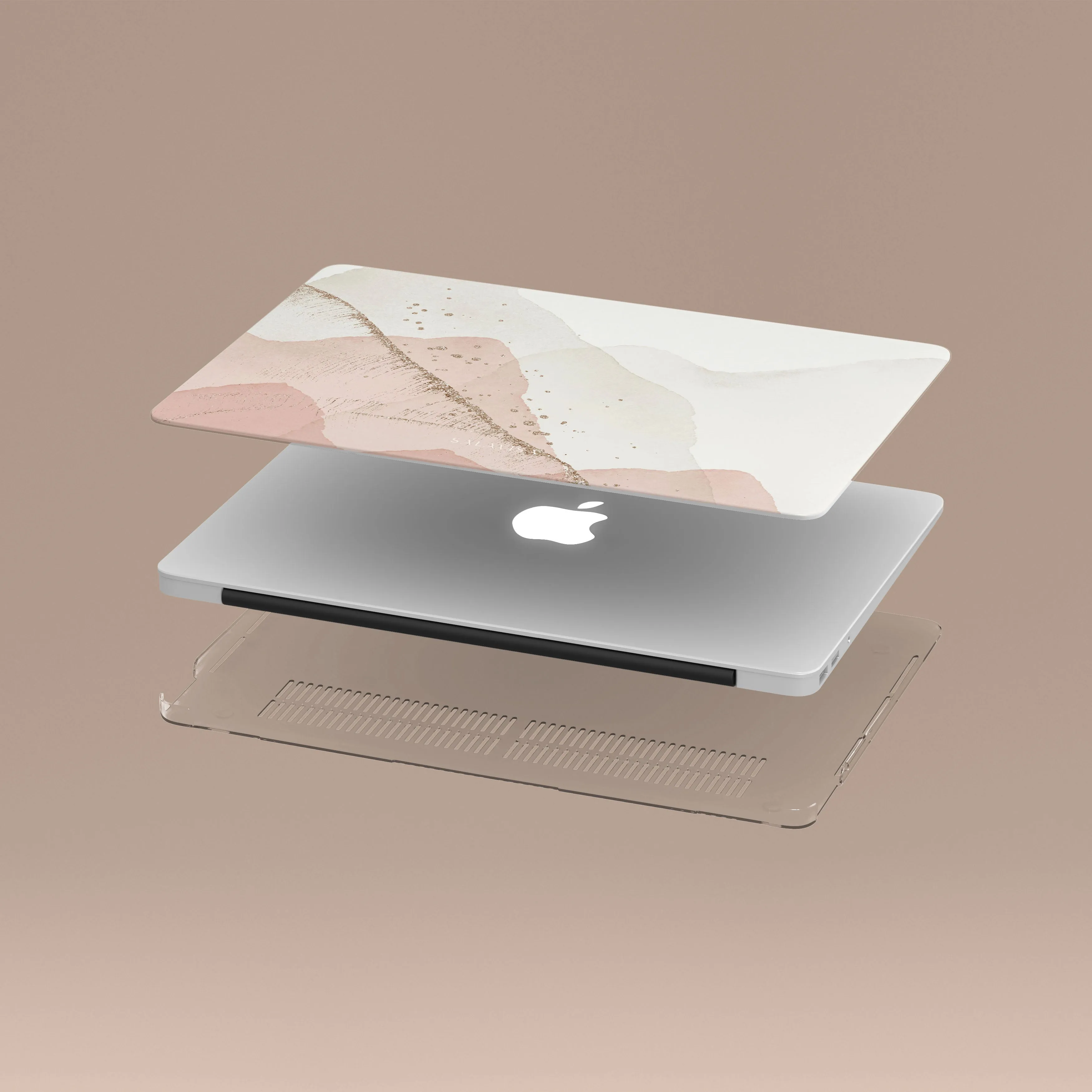 Pink & Gold Abstract MacBook Case Polished Look